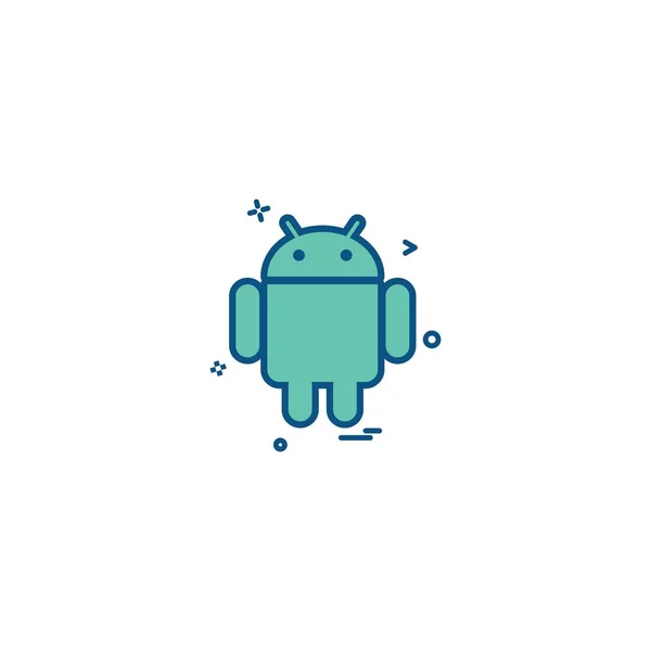 Ilustrasi Vektor Ikon Datar Android - Stok Vektor
