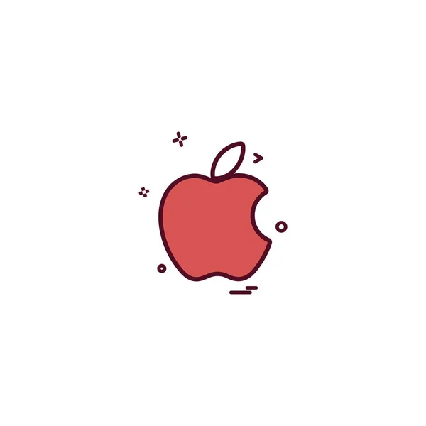 Apple Icono Diseño Vector — Vector de stock