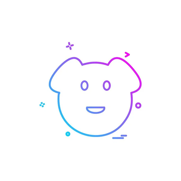 Pig Icon Design Bunte Vektorillustration — Stockvektor