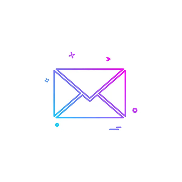 Email Icon Design Illustrazione Vettoriale Colorata — Vettoriale Stock
