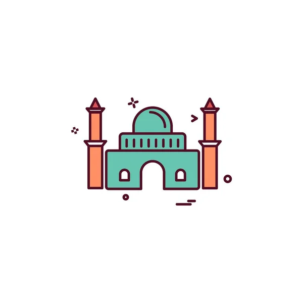 Mosquée Icône Design Vecteur — Image vectorielle