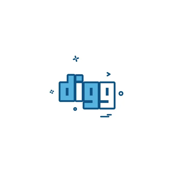 Digg Icon Design Vector — Stock Vector
