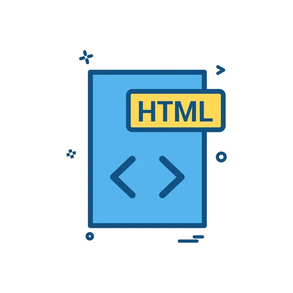 Html Formato Archivo Icon Vector Design — Archivo Imágenes Vectoriales