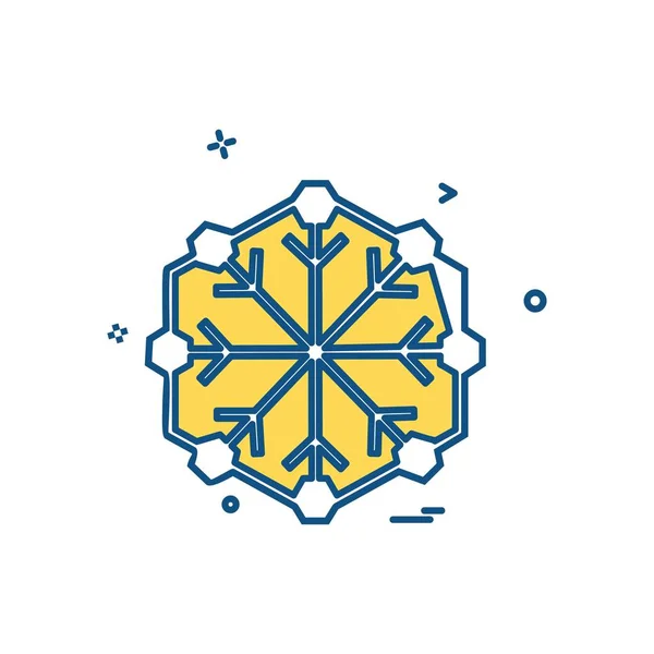 Icono Copo Nieve Colorido Sobre Fondo Blanco — Vector de stock