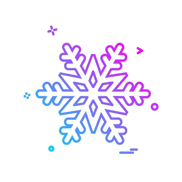 Icono Copo Nieve Colorido Sobre Fondo Blanco — Vector de stock