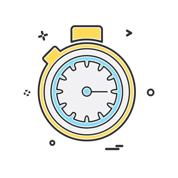 Reloj Icono Plano Vector Ilustración — Archivo Imágenes Vectoriales