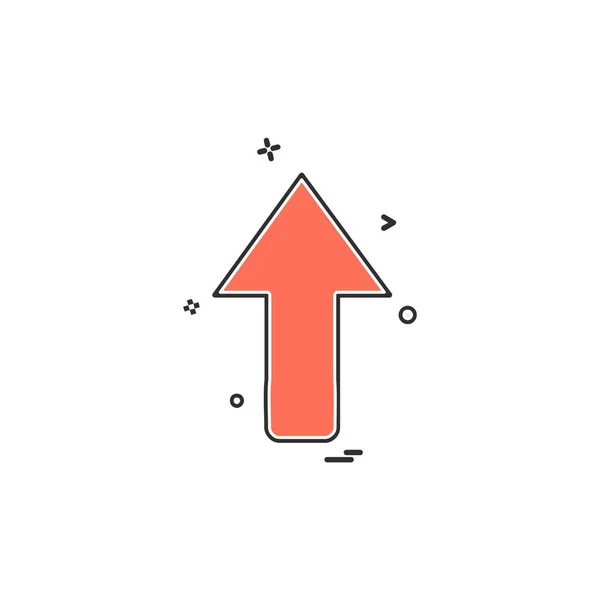 Omhoog Pijl Pictogram Ontwerp Vector — Stockvector