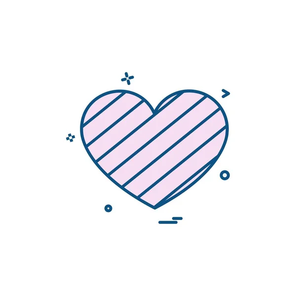 Herz Icon Design Vektorillustration Für Den Valentinstag — Stockvektor