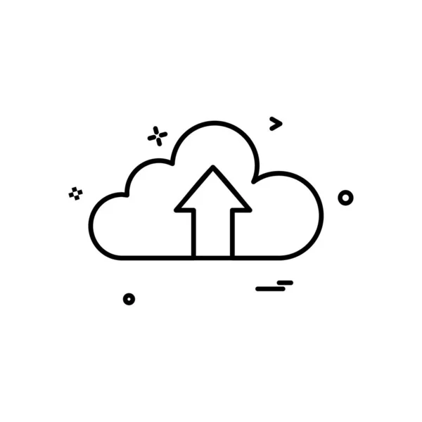 Nube Freccia Icona Disegno Vettoriale — Vettoriale Stock