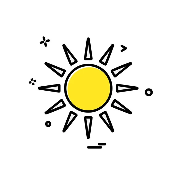 Zon Pictogram Ontwerp Kleurrijke Vectorillustratie — Stockvector