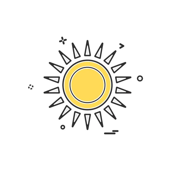 Sol Icono Diseño Vector — Vector de stock