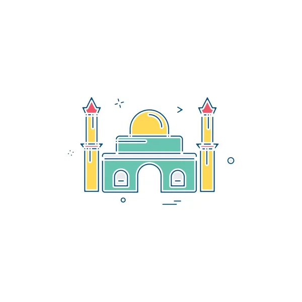 Mosquée Icône Design Vecteur — Image vectorielle