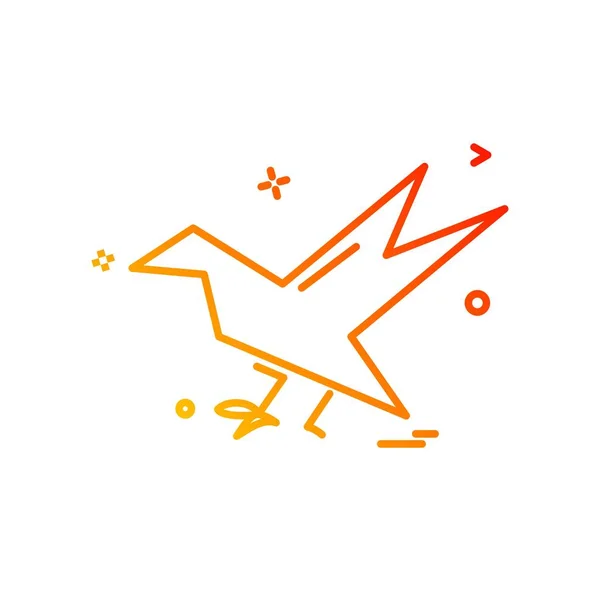 Desenho Ícone Pássaro Ilustração Vetorial Colorida — Vetor de Stock