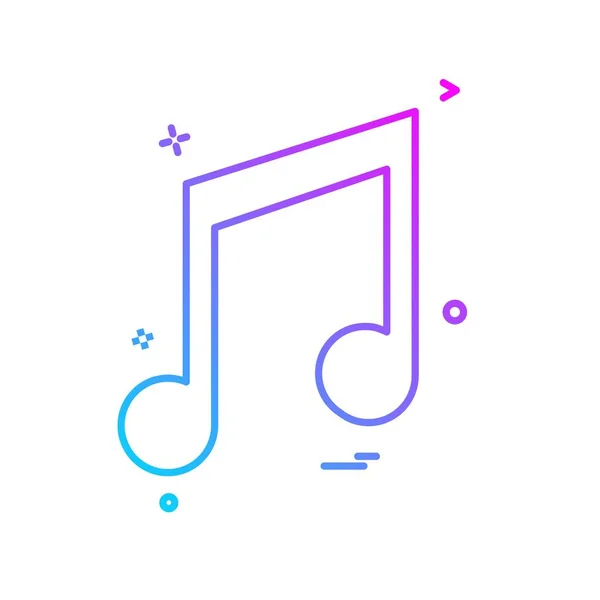 Icono Música Vector Diseño — Vector de stock