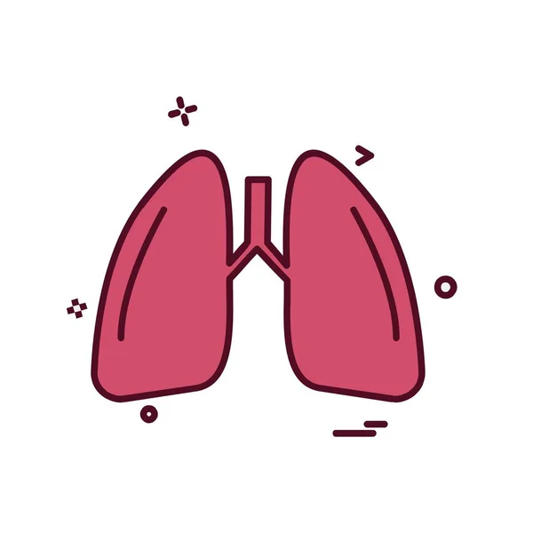 Akciğerler Simge Tasarım Vektörü — Stok Vektör