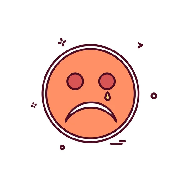 Conception Icône Emoji Triste Illustration Vectorielle Colorée — Image vectorielle