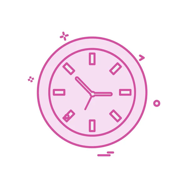 Horloge Icône Plate Illustration Vectorielle — Image vectorielle