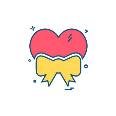 Kalp simgesi tasarım, Sevgililer günü için vektör çizim