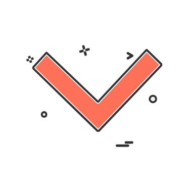 Aşağı ok simgesi tasarım vektörü