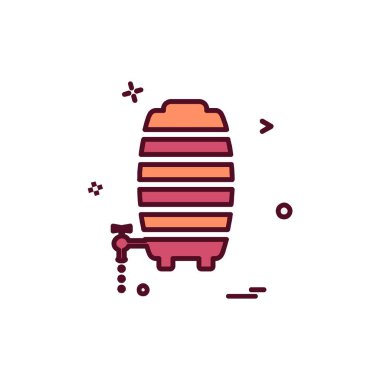 İçki simgesi tasarım, renkli vektör çizim 