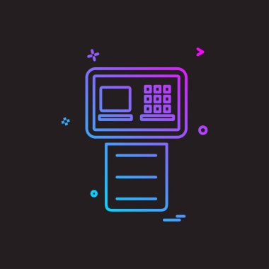 Yazıcı simgesi tasarım, vektör çizim