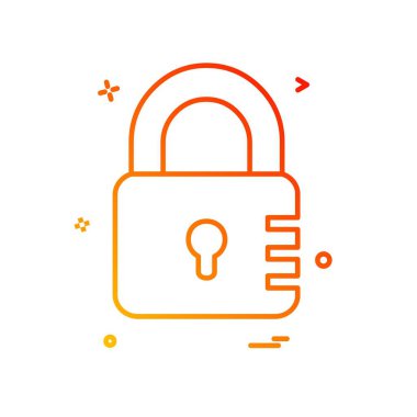 kilit düz simge vektör çizim 