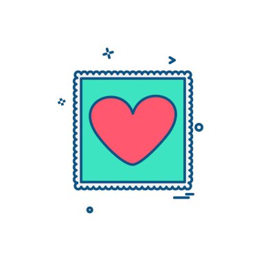 Kalp simgesi tasarım, Sevgililer günü için vektör çizim