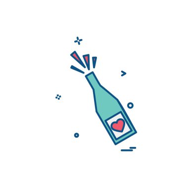 Sevgililer günü simgesi tasarım, renkli vektör çizim