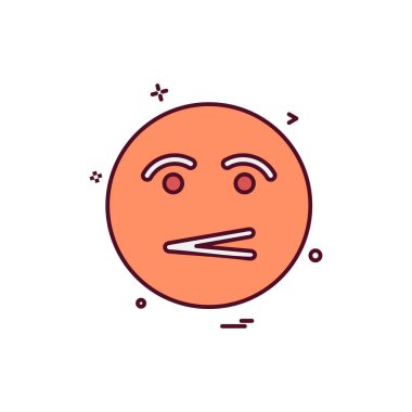 Emoji simgesi tasarım, renkli vektör çizim