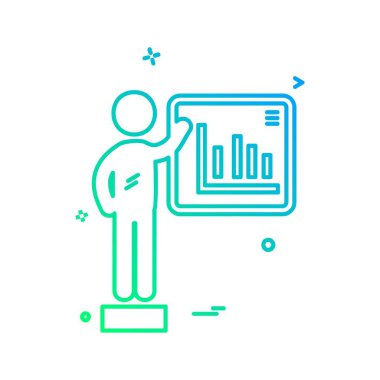 İş grafiği düz simge vektör çizim 