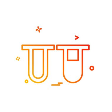 Tüp simgesi tasarım, renkli vektör çizim