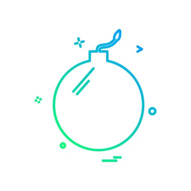 Bomba simgesi tasarım, renkli vektör çizim