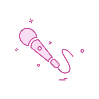 Mikrofon simgesi tasarım, renkli vektör çizim