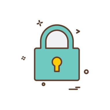 kilit düz simge vektör çizim 