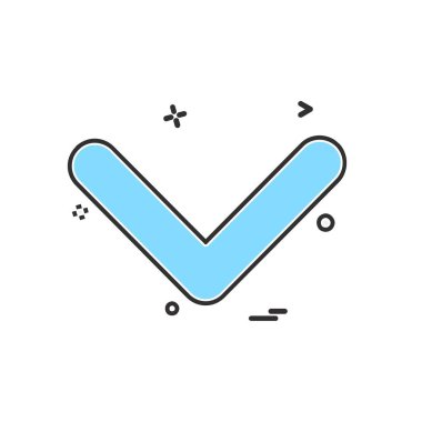 Aşağı ok simgesi tasarım vektörü