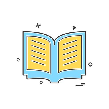 kitap simgesi tasarımı vektör çizimi