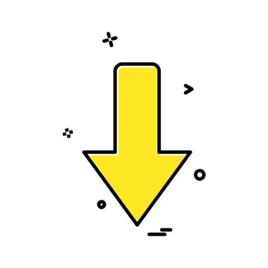 Aşağı ok simgesi tasarım vektörü