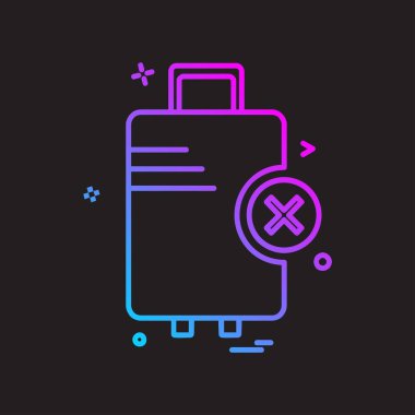 Seyahat çanta simge tasarlamak vektör