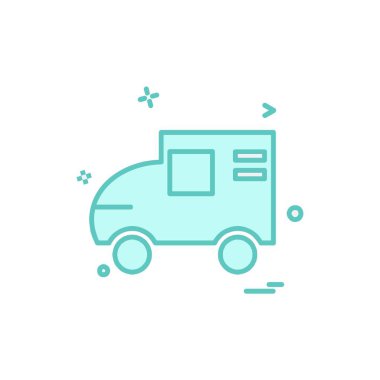 Araç simgesi tasarım, renkli vektör çizim