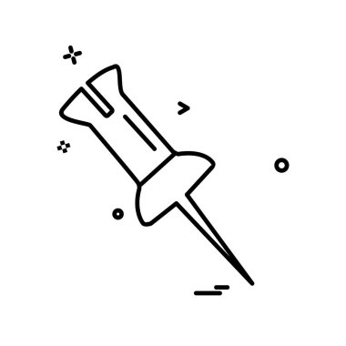 PIN düz simge vektör çizim 