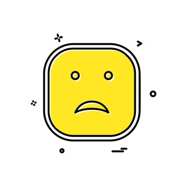 Üzgün emoji simgesi tasarım, renkli vektör çizim