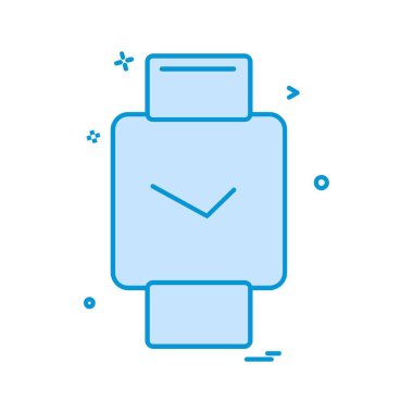 Saat simgesi tasarım, renkli vektör çizim