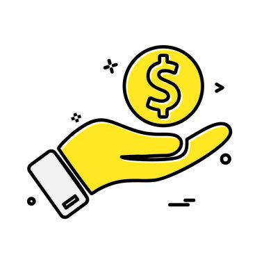 Dolar simgesi tasarım, renkli vektör çizim