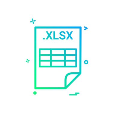 XLSX uygulama dosya dosya dosya biçimi vektör tasarımı