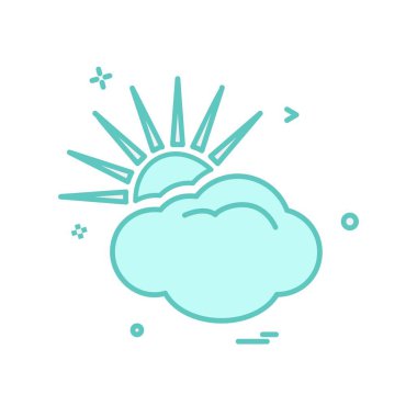 Bulut simgesi tasarım, renkli vektör çizim