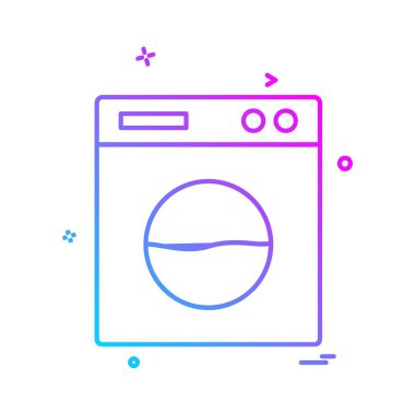 Çamaşır makinesi simgesi tasarım vektörü