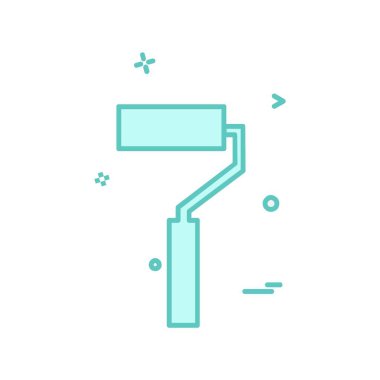 Fırça simgesi tasarım, renkli vektör çizim