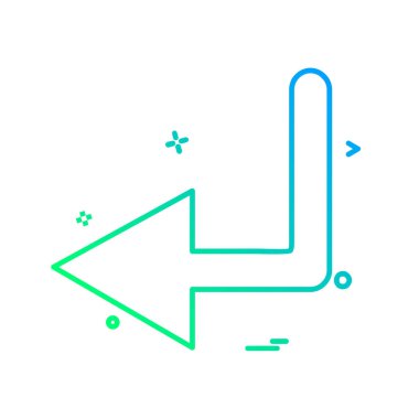 Sol ok simgesi tasarım vektörü