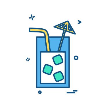 İçki simgesi tasarım, renkli vektör çizim 