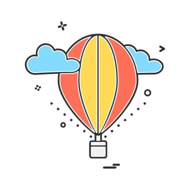 Balonlar simgesi tasarım, renkli vektör çizim